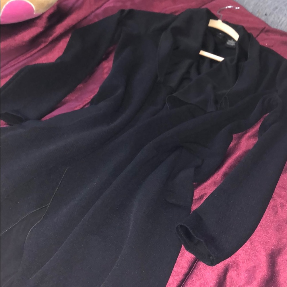 BLACK LONG BLAZER/TRENCH COAT